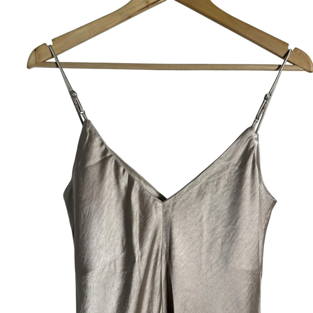 Line & Dot Dolly Oyster Satin Sleeveless V-Neck Slip Midi Dress Size Small - Picture 7 of 12